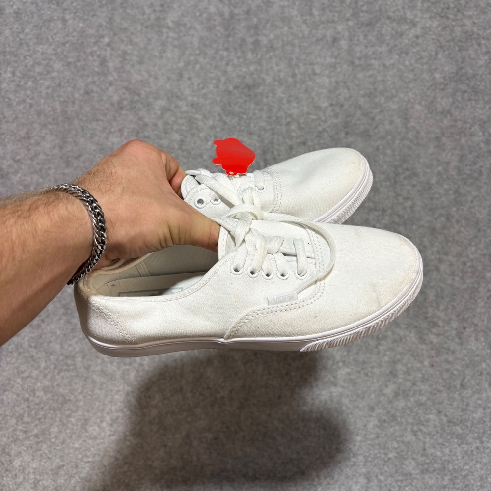 Vans Authentic True White Canvas Low Top Skate Sneakers Mens 5 Womens 6.5
